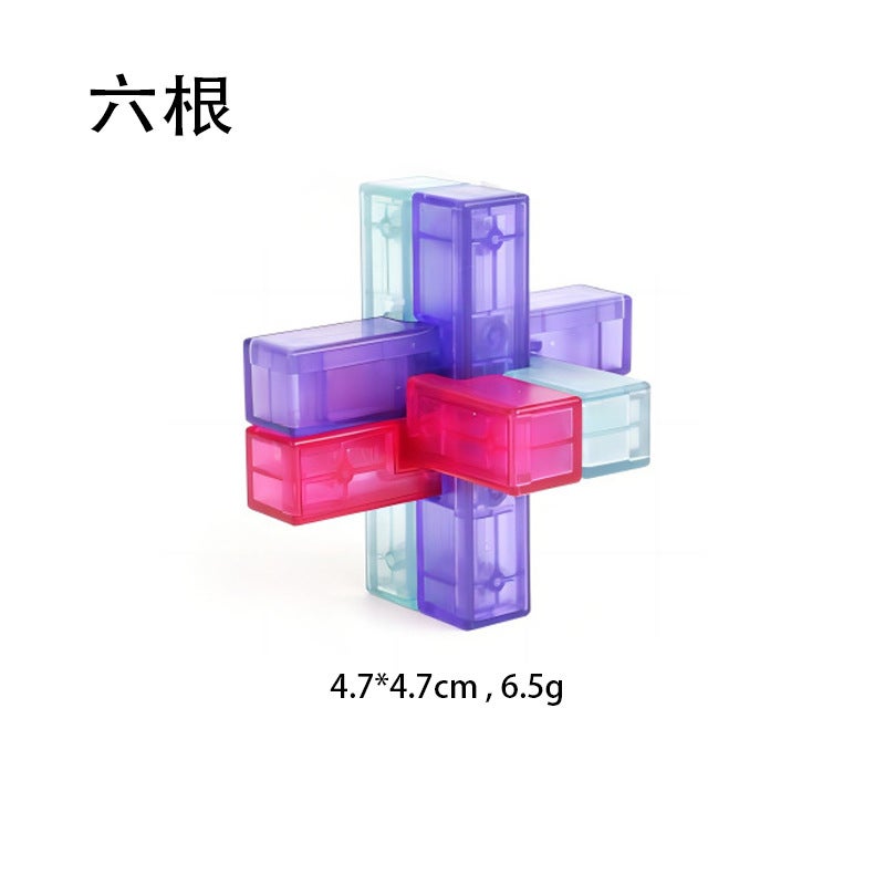 New Luban Lock Transparent Glass Color Series Various Difficulty Puzzle Super Difficult Children'S Puzzle Kongming Lock Toy - Image 1